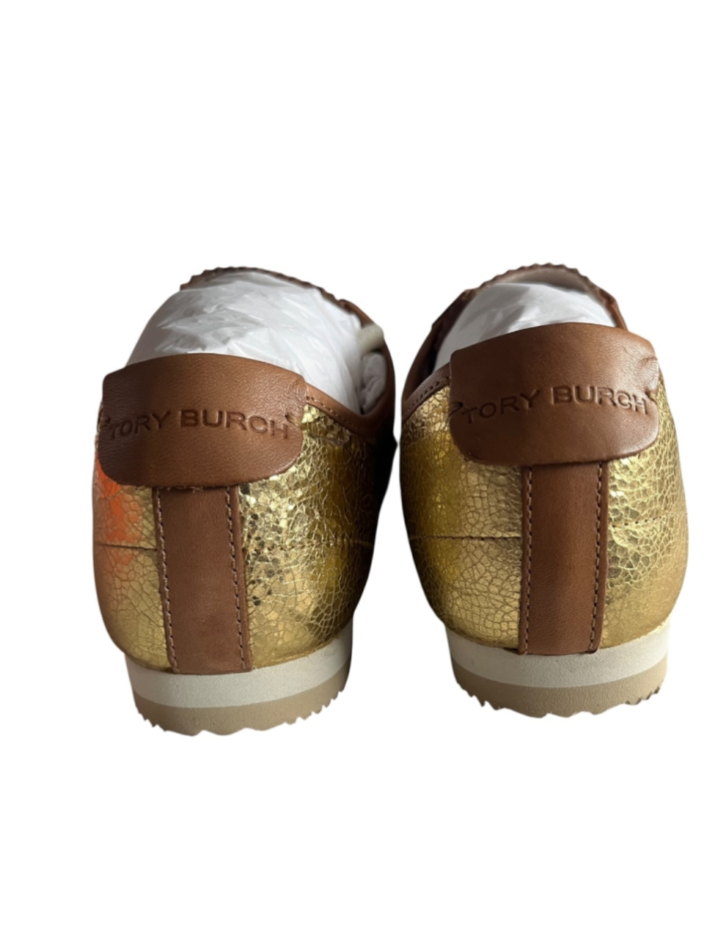 Women's Tory Burch GOLD Sneakers NWT LEATHER - Picture 6 of 9